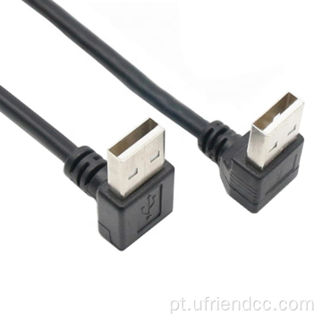 90 graus para cima/para baixo/direita/ângulo esquerdo masculino para macho USB-2.0 Cabo